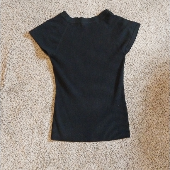 Belldini Stretch Knit Eyelet Bling Rhinstone Y2k 90s Top 2000s Vintage Punk - Picture 6 of 9